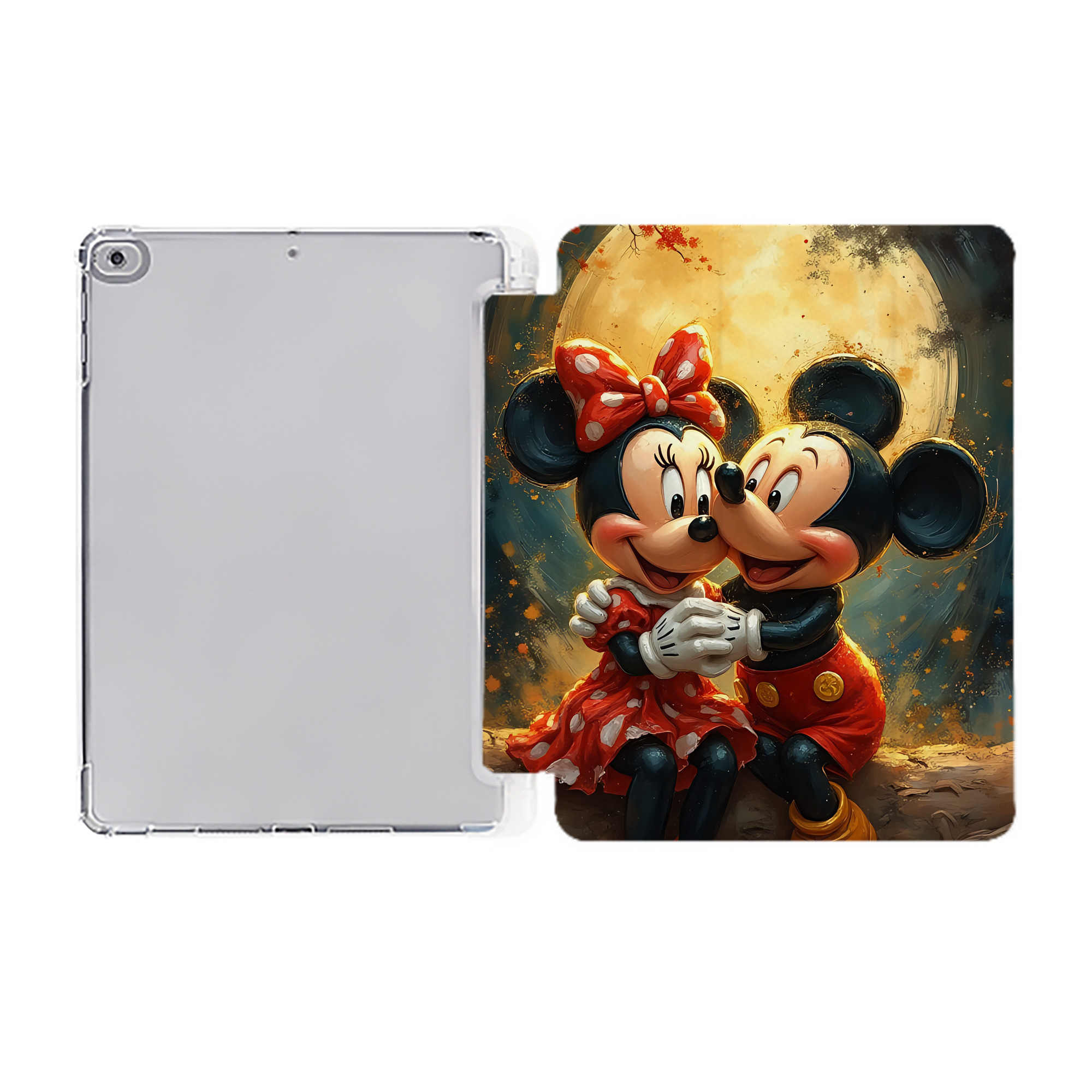 （画像用） ミッキーマウス Mickey Mouse IPad ケース ペン収納付き 三つ折りスタンド PUレザー×シリコン 対応機種9.5/10.5/10.9インチ